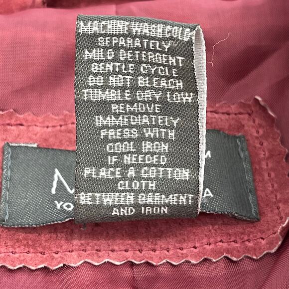 Motto Genuine Suede Leather Pink Trucker Jacket Western Button Front Chore Coat - Picture 7 of 12